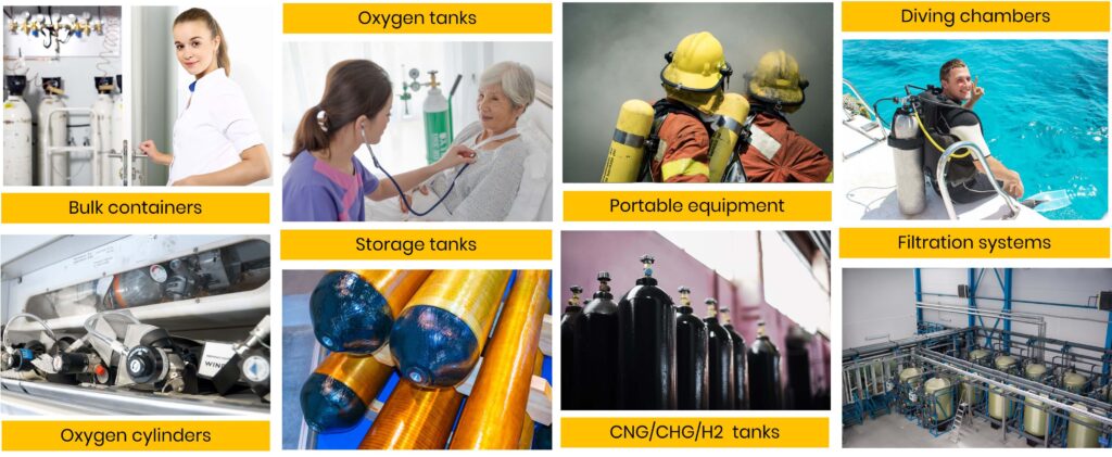 Membrane Vessels: CNG, CHG, hydrogen tanks etc.