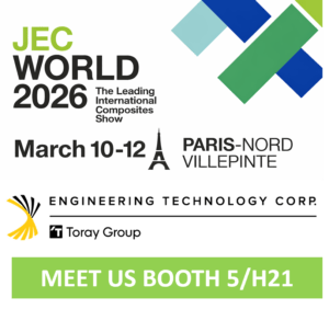 Engineering Technology Corporation exhibiting at JEC World 2026 in Paris, March 10–12, Booth 5/H21